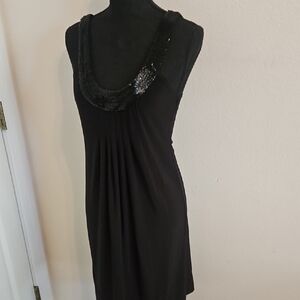 Bisou Bisou Black Dress with Beaded Detail